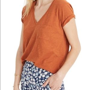 Madewell whisper cotton V neck pocket tee